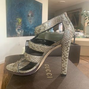 Gucci Python Studded Sandals